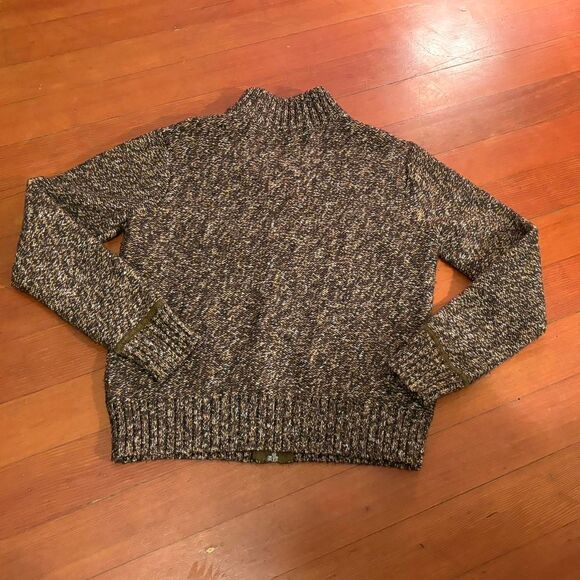 Charter Club Women's Cardigan with Zipper Closure and Toggle Detail Brown Size M - Picture 2 of 4